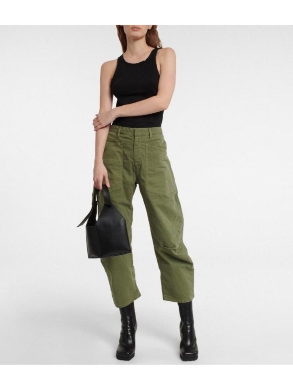 Nili Lotan Shon Pant Sz 2 Camo Green Barrel